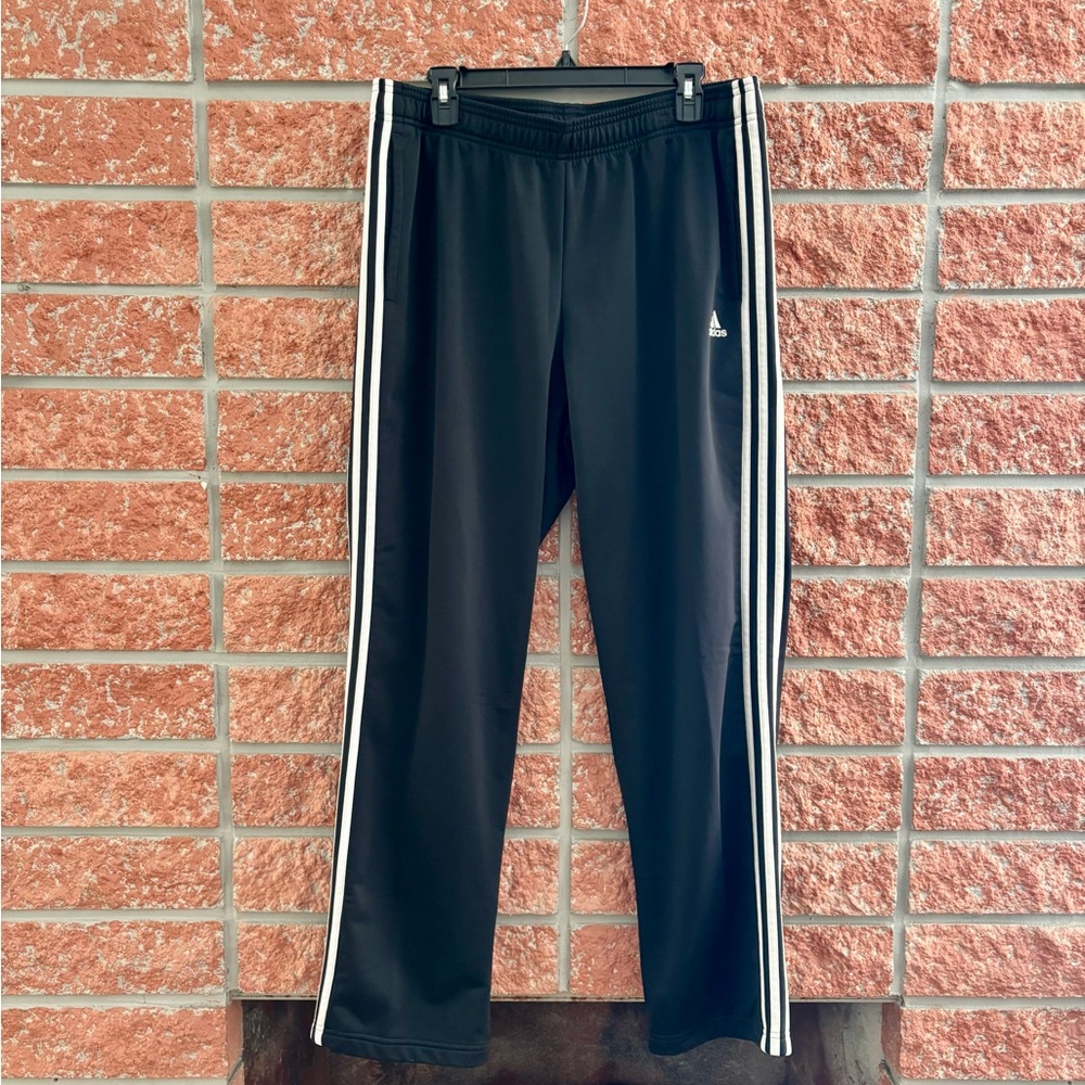 adidas Black Joggers with White Side Stripes